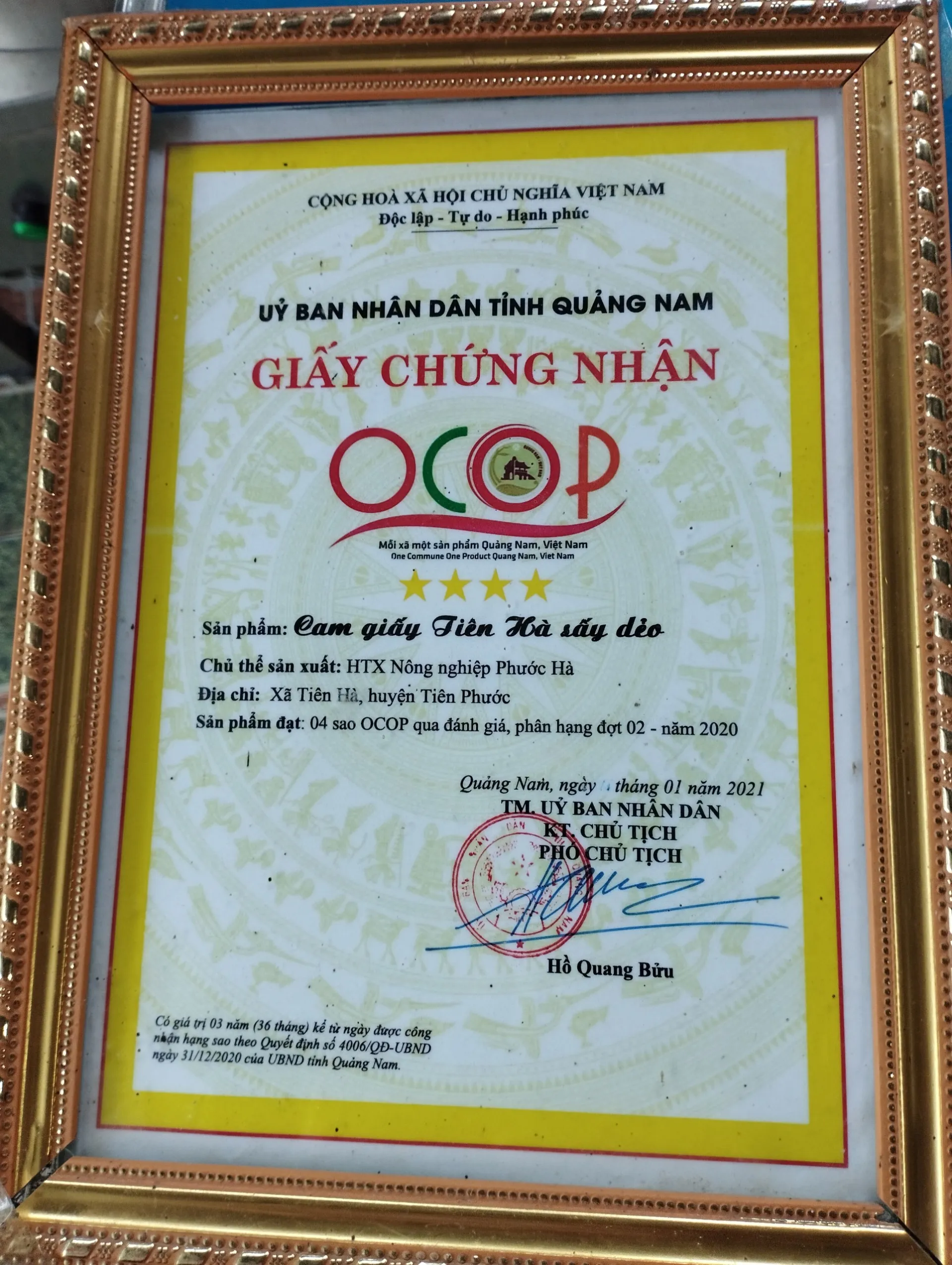 Giấy chứng nhận của Hợp tác xã